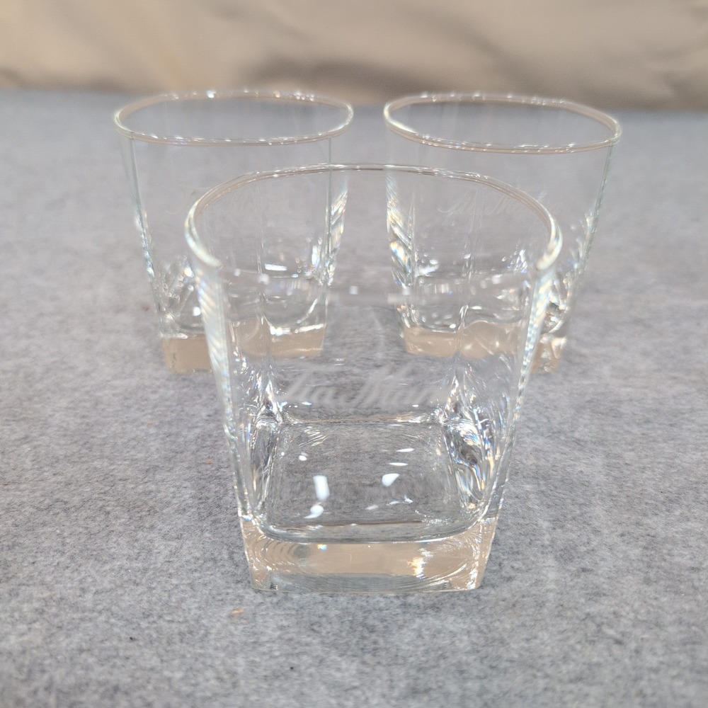 Tia Maria Lowball Glasses Set of 3 Clear‎ Rocks Scotch Old Fashioned Glass